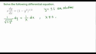 Separable differential equations example 411 [upl. by Kauslick550]