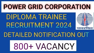 power grid recruitment 2024 Diploma Trainee recruitment [upl. by Terence360]