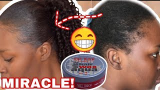 This edge control is amazing  Sleek Low Bun on Short Type 4 Hair  SOFT TOUCH HAIR WAX THIN EDGES [upl. by Ralyat123]