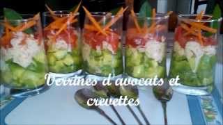 Recette facile n°2 Verrines à lavocat et aux crevettes [upl. by Marlea901]