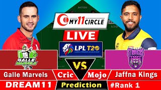 JK vs GAM🔴Live LPL FINAL  Dream11 Team Prediction Today I Jaffna Kings vs Galle  GL Team Today [upl. by Philipp332]