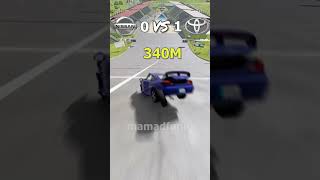 nissan silvia vs Toyota supra test in offroad crash brake shorts beamngdrive supra car crash [upl. by Etnaihc]