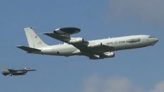 1080p50  Boeing E3 Sentry AWACS Flyby at Belgian Air Force Days 2014 [upl. by Orman]