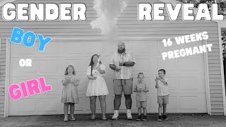 Gender Reveal at 16 Weeks Pregnant Moving while pregnant 4th time Mom [upl. by Oidgime]