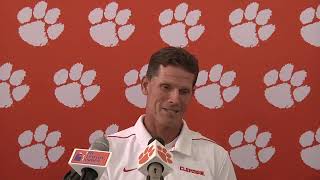 Brent Venables previews NC State talks Clemson defense [upl. by Eatnahs]