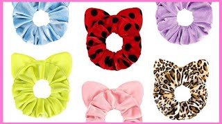 🐼Cómo hacer un Scrunchie de OrejitasColeteros para el Cabellolaço de cabelo [upl. by Rivard872]