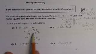 61 Quadratic Equations Solving by Factoring 1 of 2 [upl. by Ause648]