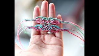 Pulsera de hilos faciles  Macrame bracelet [upl. by Etnahsal]