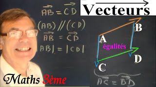 Maths 3ème Chasles  Vecteurs et propriétés vectorielles [upl. by Etnahs]