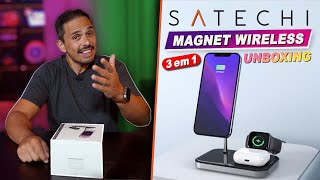 Carregador sem Fio da Satechi  MAGSAFE 3 em 1  UNBOXING macmasi satechi [upl. by Ahsiena]