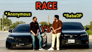 STAR ANONYMOUS VS BABA OP RACE  Civic Vs Civic [upl. by Bartholemy326]