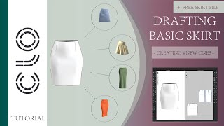 Learn to draft a basic skirt into 4 new designs Unlock skirts modification with CLO3D tutorial [upl. by Atnwahsal716]