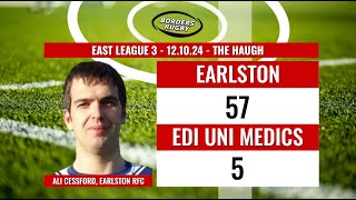 EARLSTON 575 EDINBURGH UNIV MEDICS  EAST LEAGUE 3  121024  POST MATCH REACTION  ALI CESSFORD [upl. by Aschim]