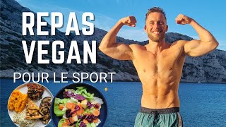 MES REPAS VEGAN sur 24h POUR LE SPORT [upl. by Birchard756]