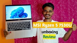 MSI Modern 14 Ryzen5 7000 Laptop unboxing video  under 39999 Laptop [upl. by Lisle]