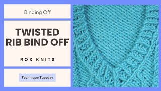 Twisted Rib Bind Off aka Grafted Tubular or Italian  Technique Tuesday [upl. by O'Donoghue]