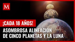 La Luna y cinco planetas se alinearán en el cielo en un fenómeno que ocurre cada 18 años [upl. by Anauqed]