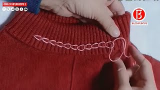 Turtleneck sweater to low neck Full Video Tutorial  BILOCHPURATIPS 2 [upl. by Nairdna630]