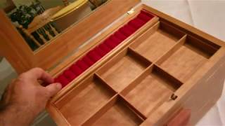 Cherry jewelry box with secret latch and hidden compartments [upl. by Heida]