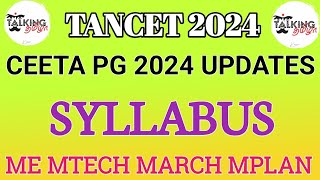 TANCET 2024  ME MTECH MARCH MPLAN SYLLABUS  CEETA PG EXAM SYLLABUS  talkingtamila [upl. by Uziel186]