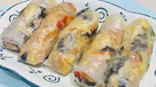 How to make delicious amp healthy rice paper rolls  Eat as many as you like  Meal replacement [upl. by Inaffit]