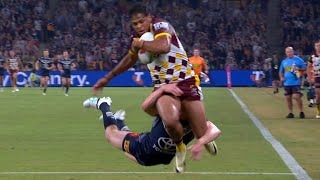 DEARDEN RUNS DOWN COBBO  Broncos vs Cowboys  Round 4  NRL  2024 [upl. by Akenom696]