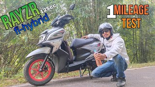 RAYZR FI HYBRID MILEAGE TEST  125cc scooter BS6  1liter Mileage Test  Bharghav [upl. by Kcirrej]