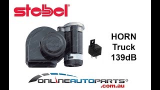 Stebel Nautilus Truck Air Horn Black 12 Volt amp 24 Volt 139dB LOUD New w Relay  Compressor [upl. by Nahtanaoj211]