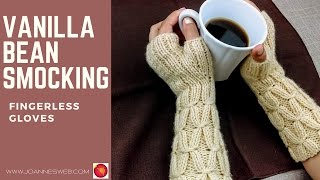 Vanilla Bean Smocking Fingerless Gloves  Start to finish mittens [upl. by Nylirak]