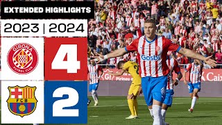 GIRONA FC 4  2 FC BARCELONA 20232024  RESUMEN ampliado [upl. by Jarib343]