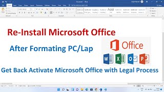 How to Reinstall MS office After formatting  Install Activate MS Office [upl. by Yesnil]