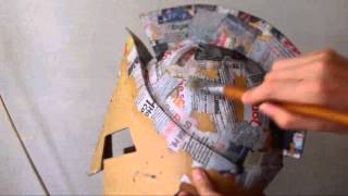 How to make Cardboard Helmet of King Leonidas Part 3  Paper Mache [upl. by Etram]