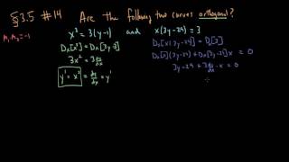 Section 35  Exercise 14  How to determine if two curves are orthogonal [upl. by Mesics]