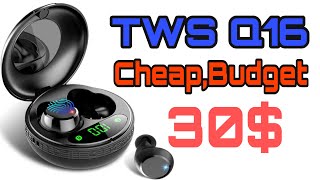 TWS Q16 30 CheapBudget True Wireless Earbuds [upl. by Folberth]