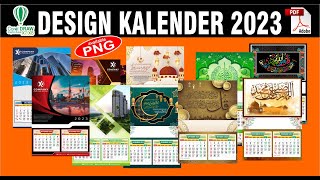 Design Kalender 2023 vector corel draw Pdf PNG  GRATIS [upl. by Ellenwahs]