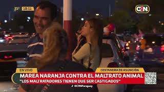 Marea Naranja contra el maltrato animal en la Costanera [upl. by Martens]