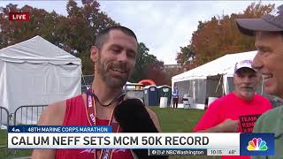 Marine Corps Marathon 50K winner breaks record  NBC4 Washington [upl. by Atinauj]