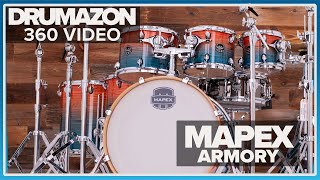 Mapex Armory Limited Edition 7 Piece Drum Kit Garnet Ocean 360 Rotation Video from Drumazon [upl. by Knapp1]