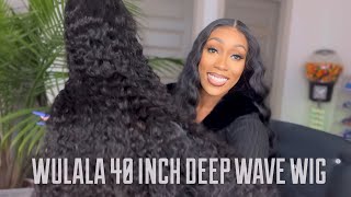 BEST 40 INCH DEEP WAVE WIG EVER 13x6 LACE FRONTAL LOOSE DEEP WAVE WIG ALIEXPRESS WULALA HAIR CURLY [upl. by Llecram589]