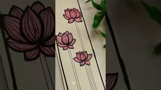 Lotus flower painting 🖌️Easy Painting art shorts trending [upl. by Neelat291]