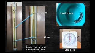 VISCOSITY OF THE LIQUID BY STOKES METHODEXPERIMENTDEMONSTRATION [upl. by Sylera]