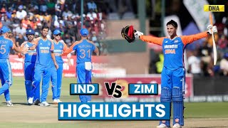 India Vs Zimbabwe Highlights 2nd T20 Abhishek Sharma Scores Hundred IND Beat ZIM By 100 Runs [upl. by Mariken]