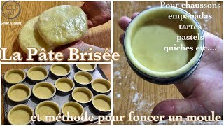 Pâte brisée en 10 min et comment foncer un moule à tarte [upl. by Innos947]