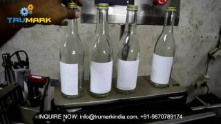 Automatic round bottle sticker labeling machine  glass bottle [upl. by Ettolrahc383]