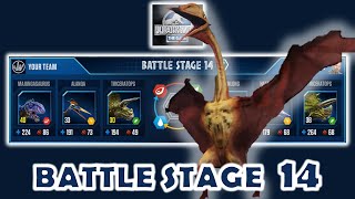 Jurassic World Game  Battle Stage 14  Dinosaur fights [upl. by Tiernan]