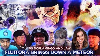 Fujitora Brings Down A Meteor  Fujitora and Doflamingo Vs Law  Reaction Mashup [upl. by Ailicec]