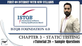 ISTQB FOUNDATION 40  Tutorial 28  Sample Question on Chapter 3  ISTQB Foundation Mock Questions [upl. by Krug]