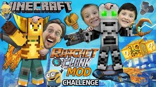 MINECRAFT Ratchet amp Clank Lucky Block Challenge Mod 4Round Battle w FGTEEV Duddy Chase amp Mike [upl. by Laleb]