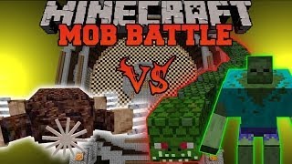 GIANT MOLE VS NAGA MUTANT ZOMBIE amp BULL  Minecraft Mob Battles  Mods [upl. by Aiciled836]