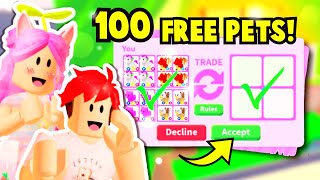 GIVING AWAY 100 FREE PETS in Adopt Me Roblox [upl. by Zasuwa]